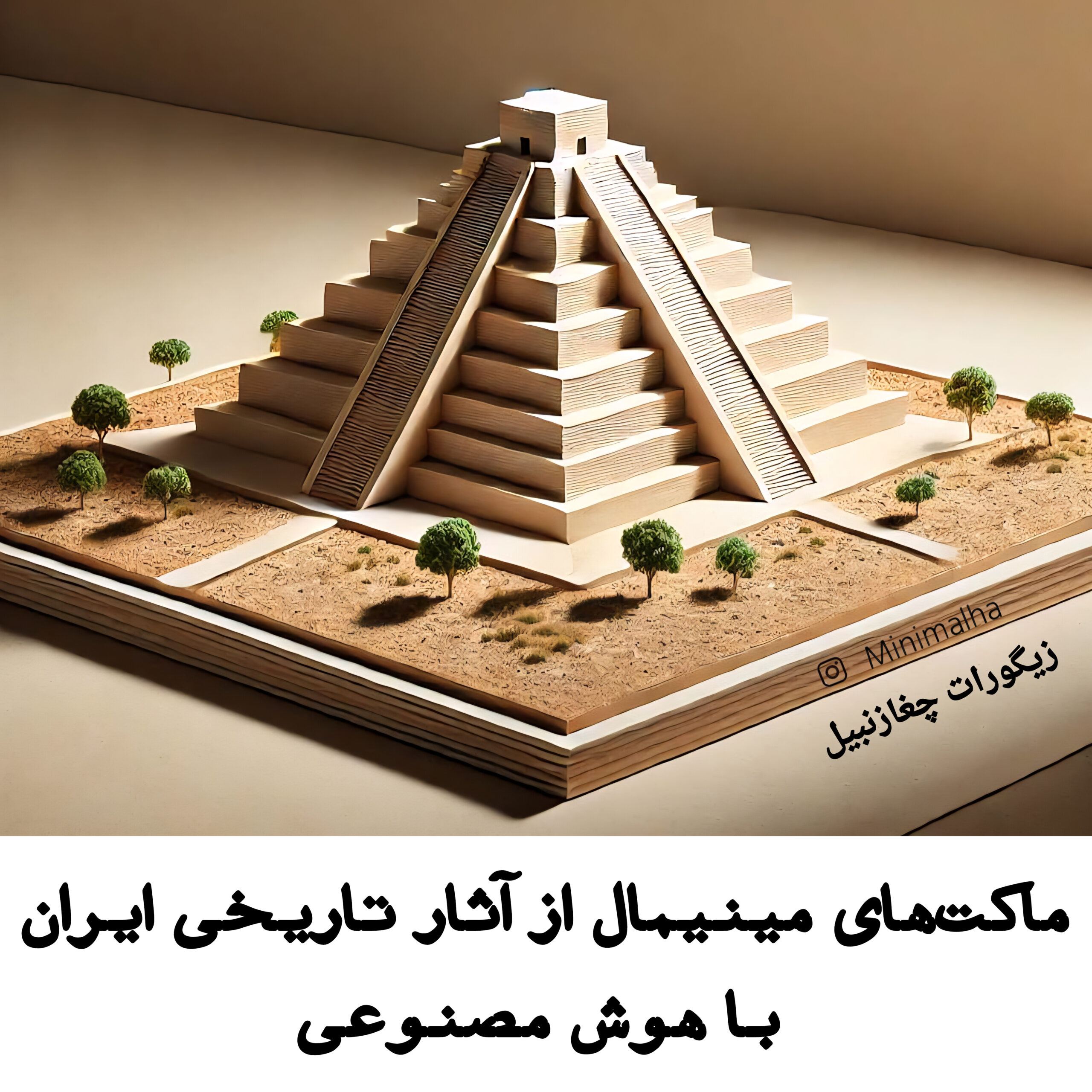 ماکت‌های مینیمال از آثار تاریخی ایران